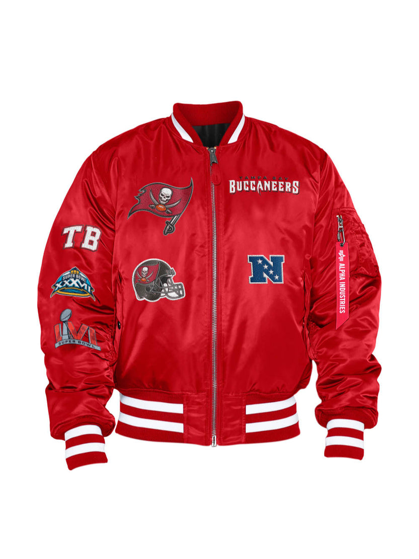 TAMPA BAY BUCCANEERS X ALPHA X NEW ERA MA-1 BOMBER JACKET OUTERWEAR Alpha Industries SPEED RED 2XL 