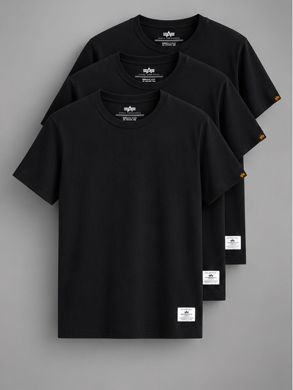 3-PACK ESSENTIAL TEE - BLACK SALE Alpha Industries XS 