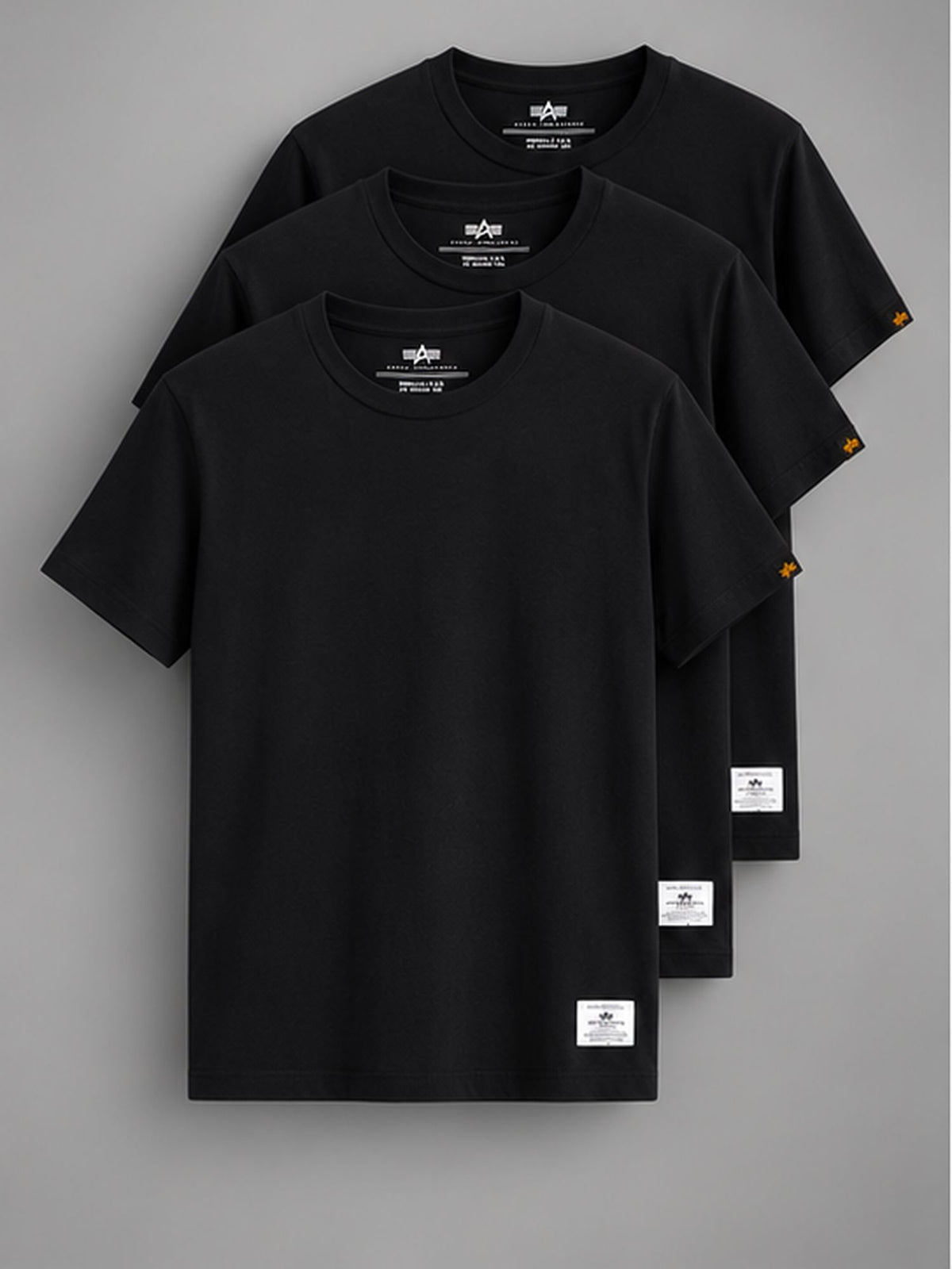 3-PACK ESSENTIAL TEE - BLACK SALE Alpha Industries XS 