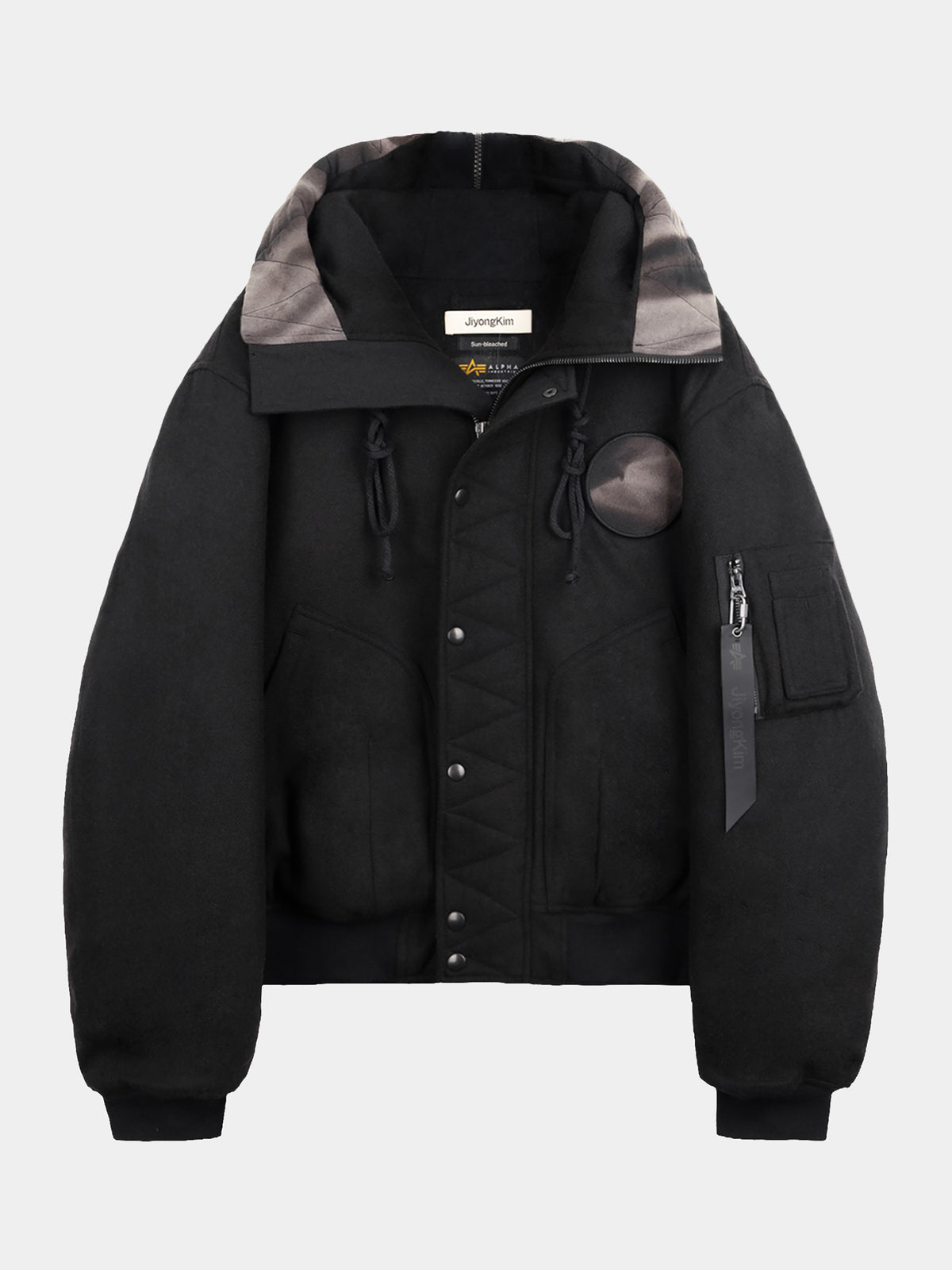 JIYONG KIM X ALPHA SUN-BLEACHED SPLIT-HOOD FLIGHT JACKET