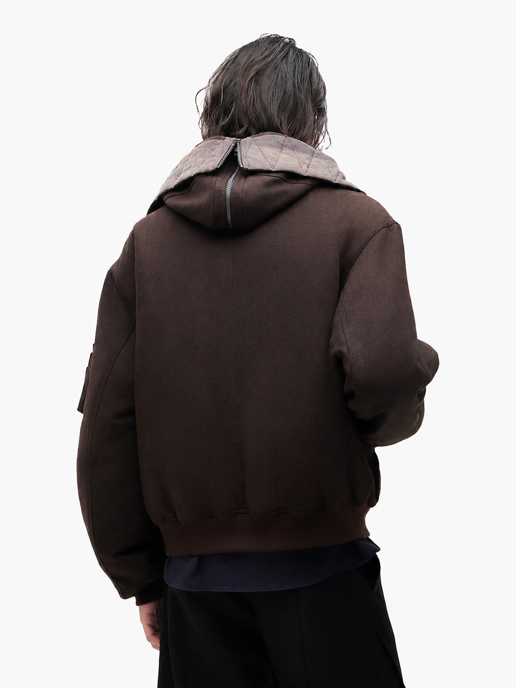 JIYONG KIM X ALPHA SUN-BLEACHED SPLIT-HOOD FLIGHT JACKET