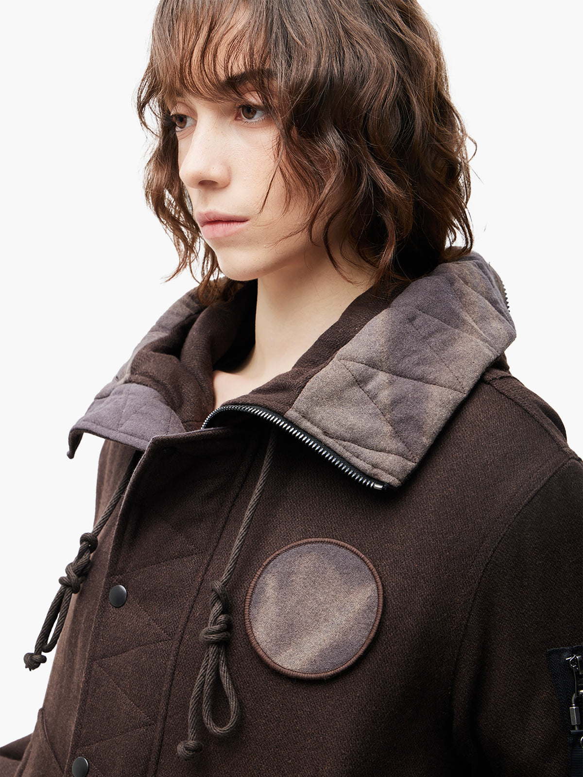 JIYONG KIM X ALPHA SUN-BLEACHED SPLIT-HOOD FLIGHT JACKET