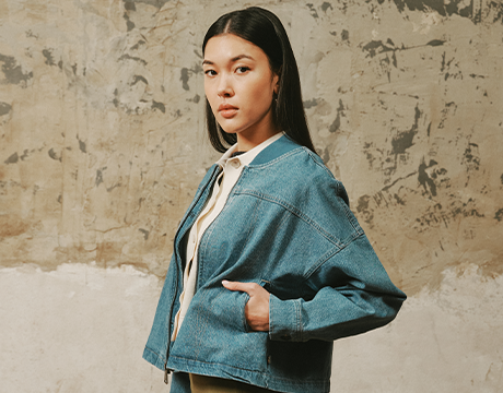 DENIM RELAXED FLIGHT JACKET