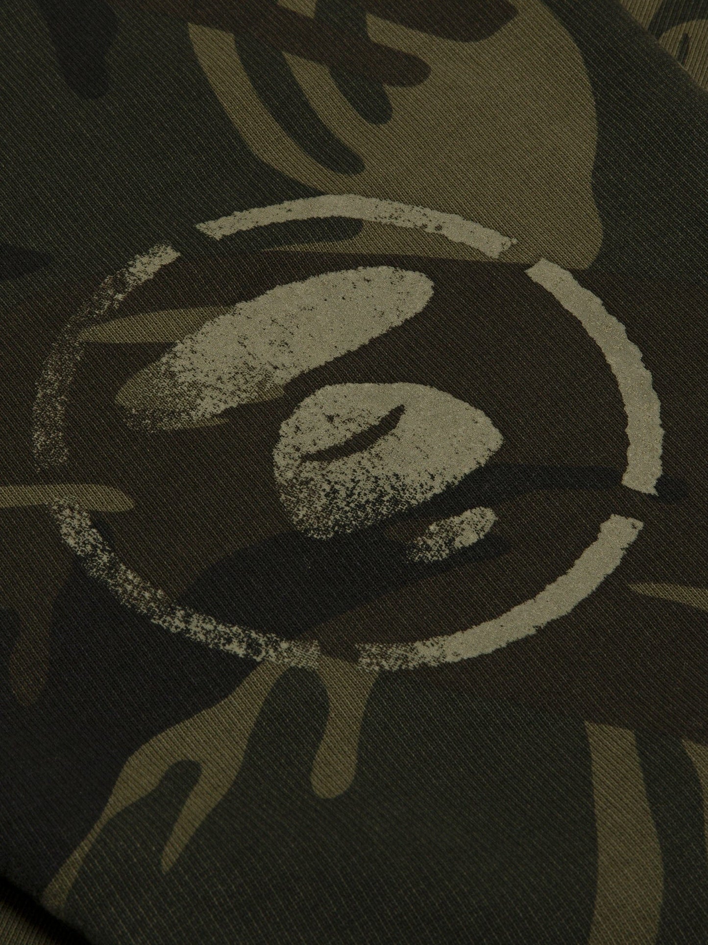 Aape X Alpha Camo Crewneck Sweatshirt by Alpha Industries, camouflage fabric with circular and abstract shapes.