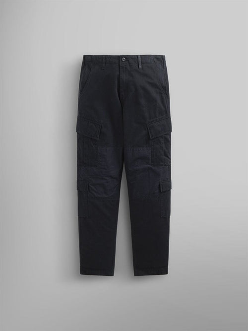 Acu Pant by Alpha Industries in Black with utility pockets and a button-zip closure.
