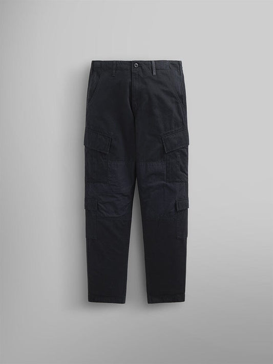 Acu Pant by Alpha Industries in Black with utility pockets and a button-zip closure.
