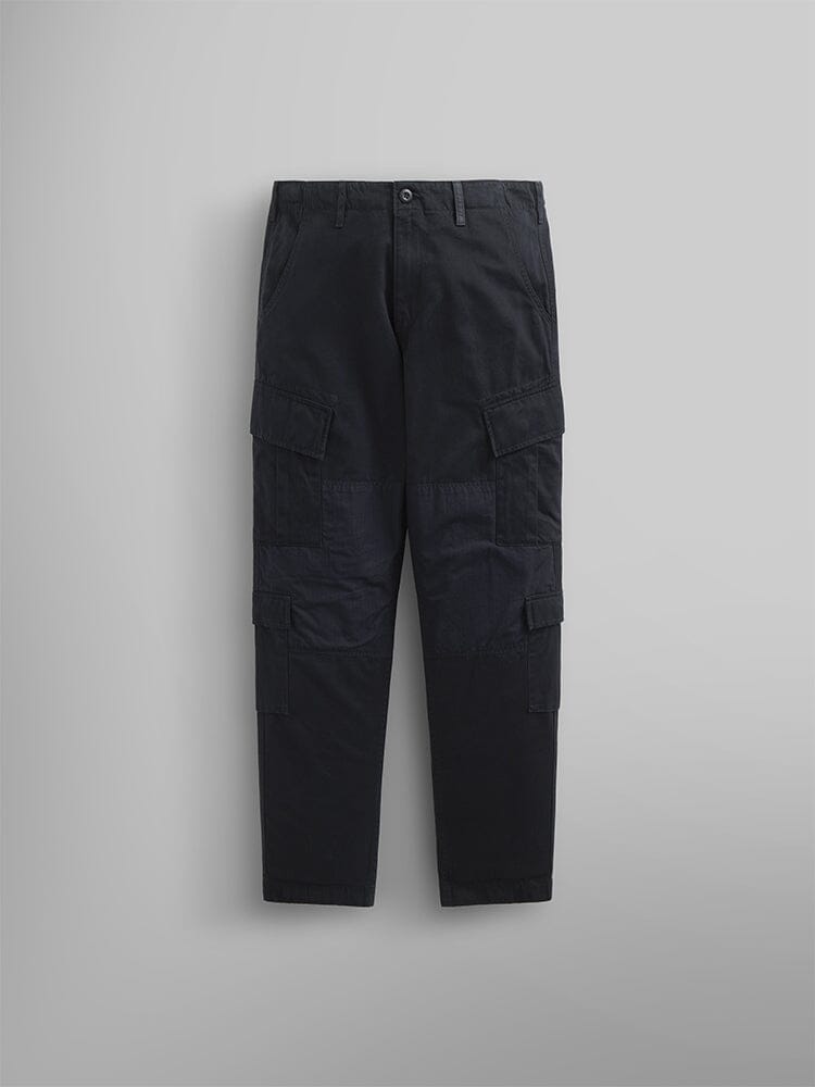 Alpha Industries ACU Pant, black cargo pants with utility pockets and nylon knee patches.