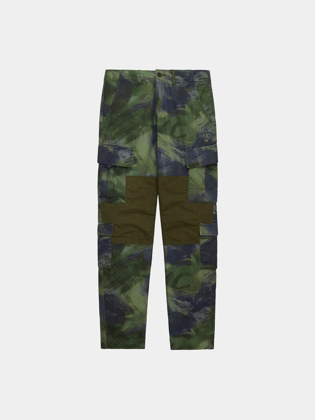 Alpha Industries Acu Pant in Olive Rd Camo with multiple large utility pockets and army combat uniform-inspired design.