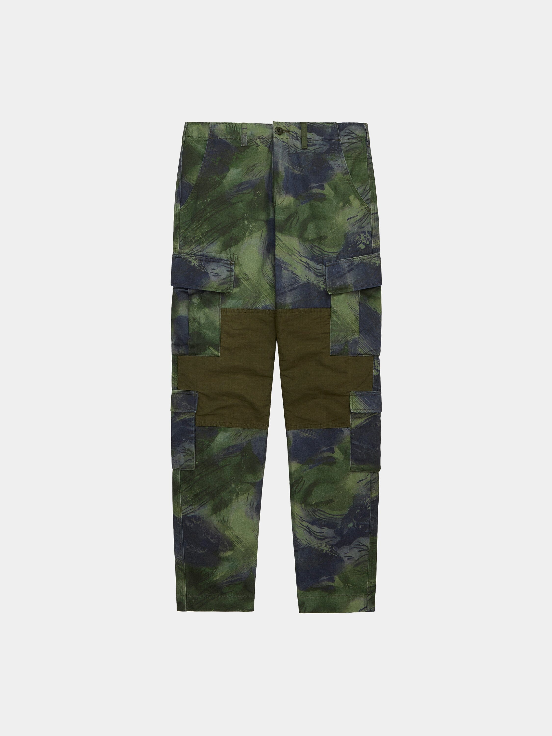 Alpha Industries Acu Pant in Olive Rd Camo with multiple large utility pockets and army combat uniform-inspired design.