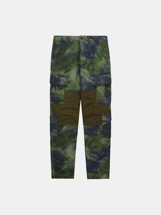 Alpha Industries Acu Pant in Olive Rd Camo with multiple large utility pockets and army combat uniform-inspired design.