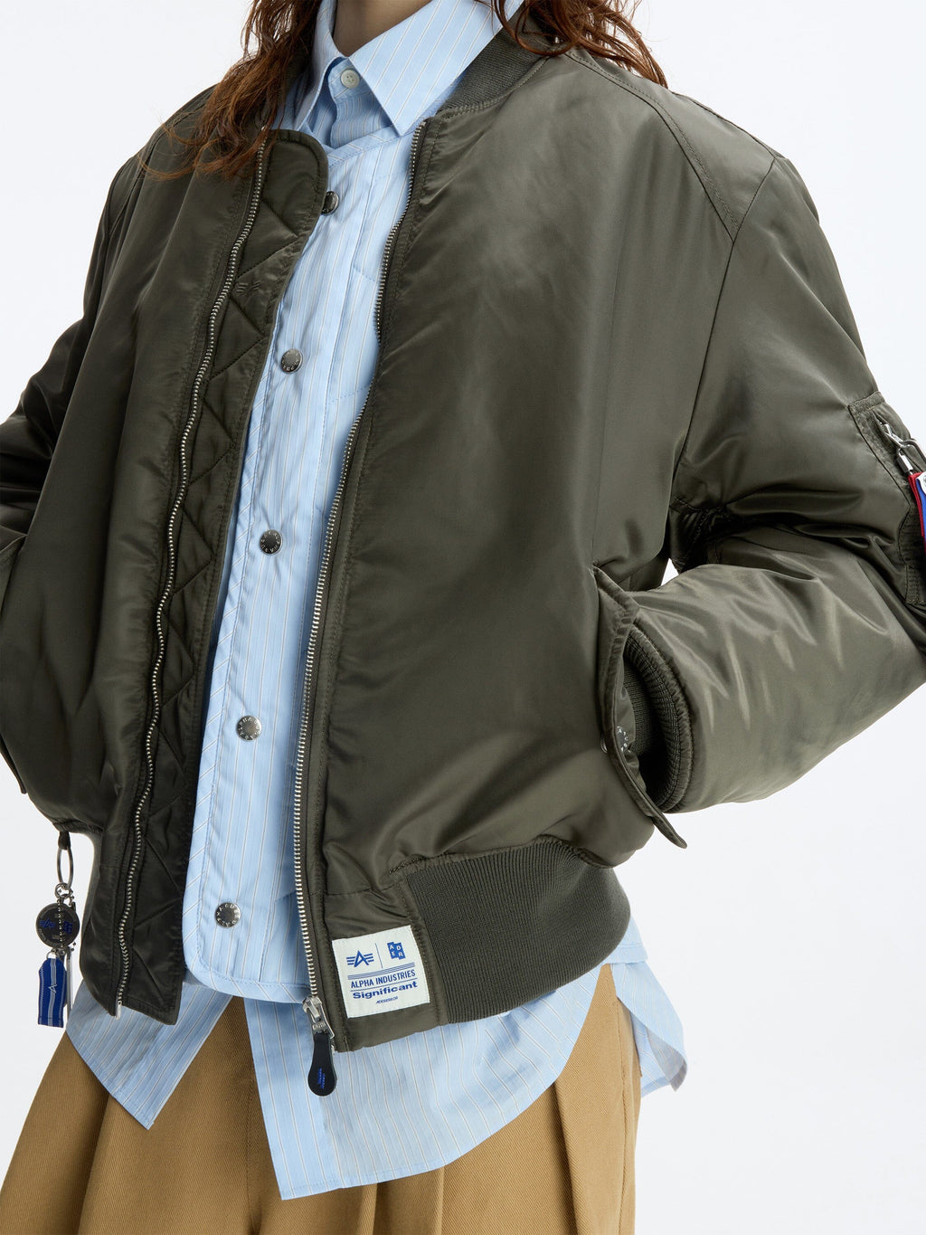 ADER ERROR SIGNIFICANT X ALPHA MA-1 LINER VEST BOMBER JACKET (KHAKI) OUTERWEAR Alpha Industries 