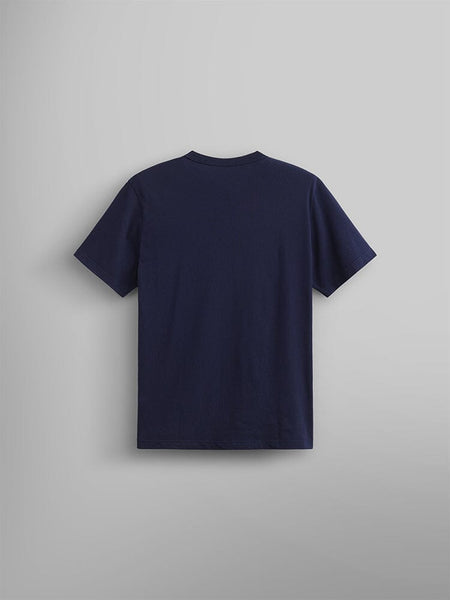 Alpha Anchor Print Tee by Alpha Industries, navy blue cotton t-shirt with anchor print on back.