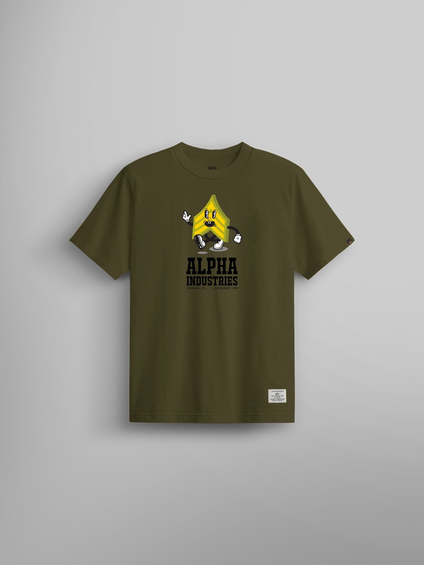 ALPHA BADGE TEE TOP Alpha Industries OLIVE 2XL 