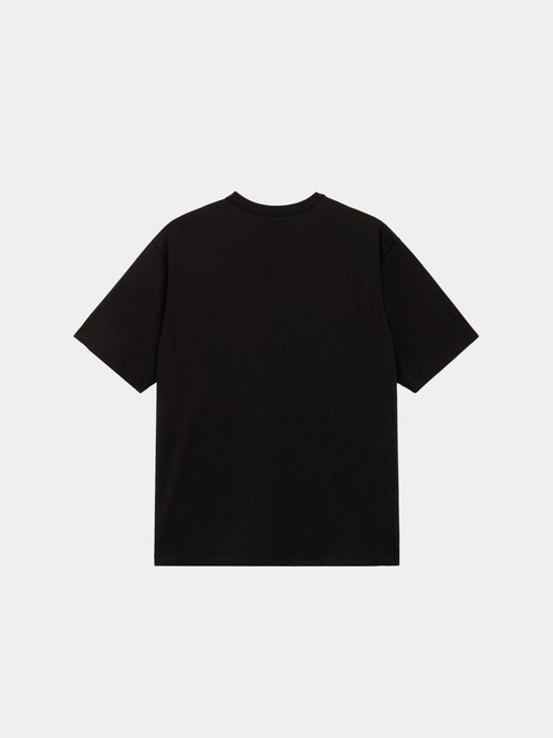 Alpha Boxer Tee by Alpha Industries in black, short-sleeve, 100% cotton shirt with plain back.