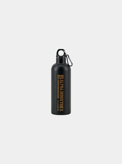 ALPHA INDUSTRIES LOGO WATER BOTTLE ACCESSORY GERMANY BLACK ONE SIZE 