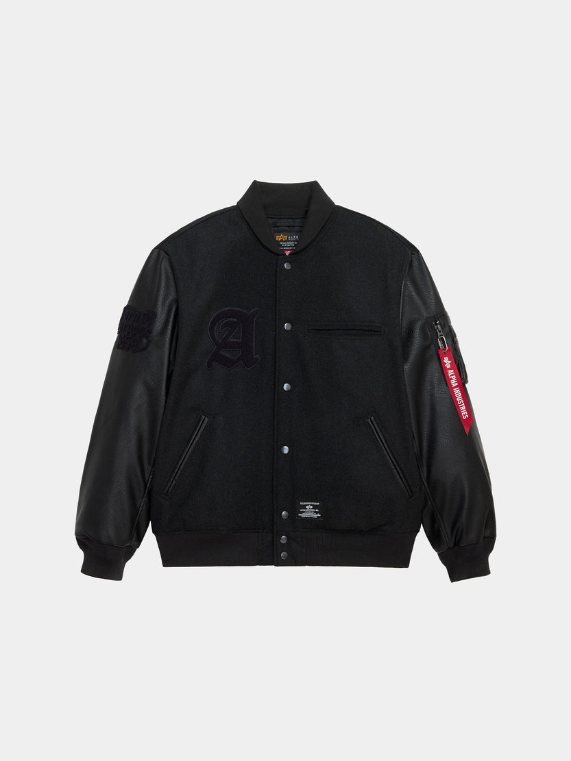 ALPHA LETTERMAN JACKET OUTERWEAR Alpha Industries BLACK XS 