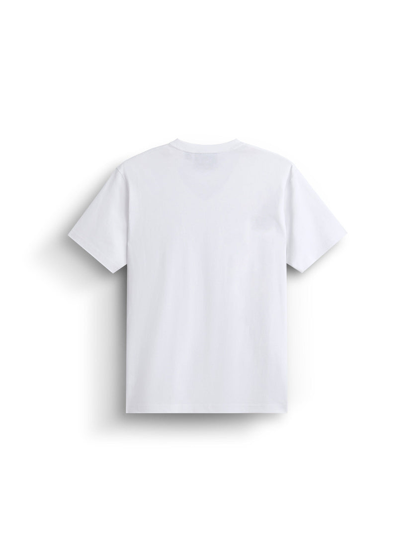 Alpha Light Bulb Tee by Alpha Industries, white short-sleeve graphic tee with subtle ALPHA embroidered detail on back.