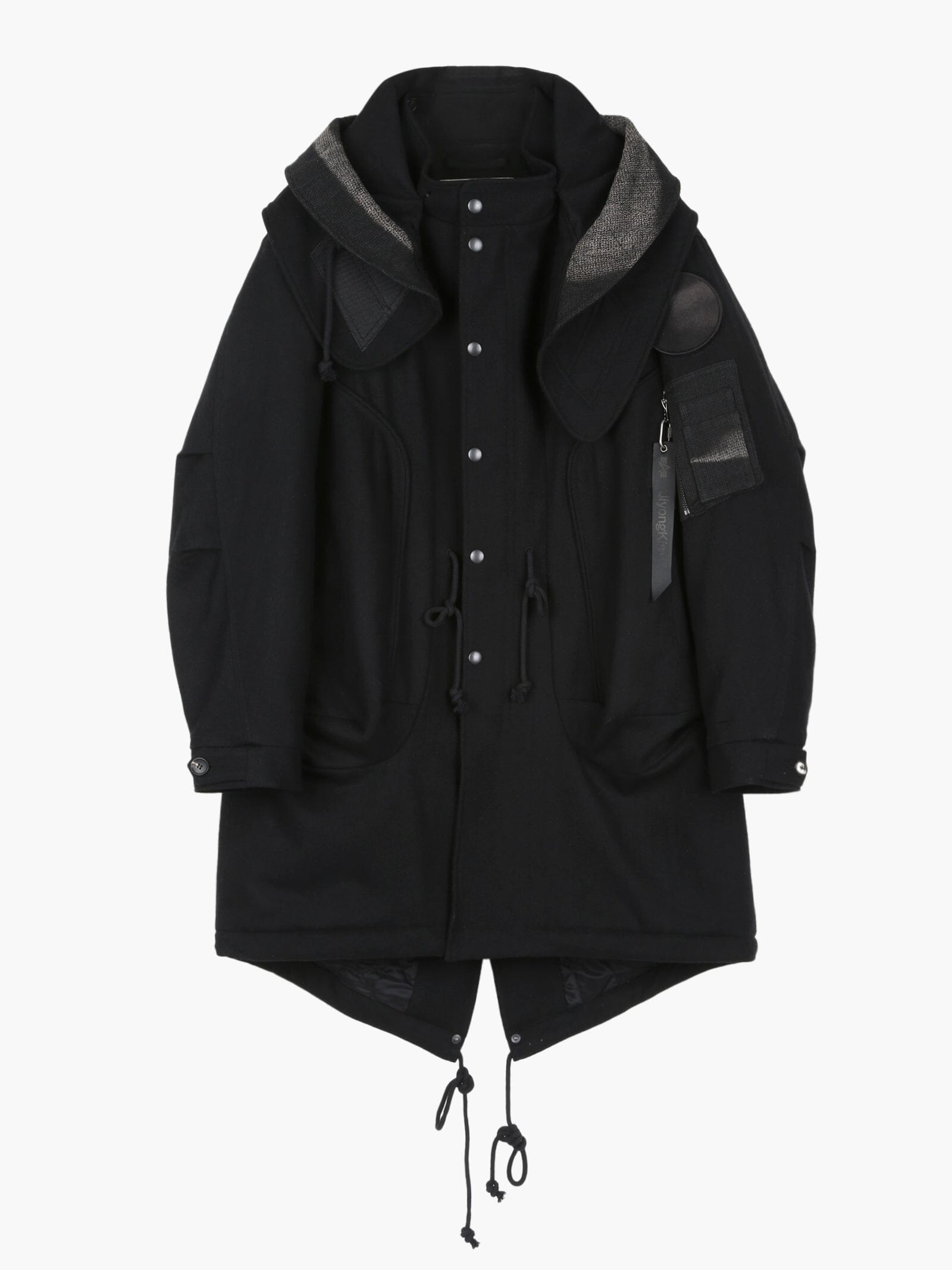 ALPHA X JIYONGKIM SUN-BLEACHED FISHTAIL COAT COLLAB Alpha Industries BLACK S 