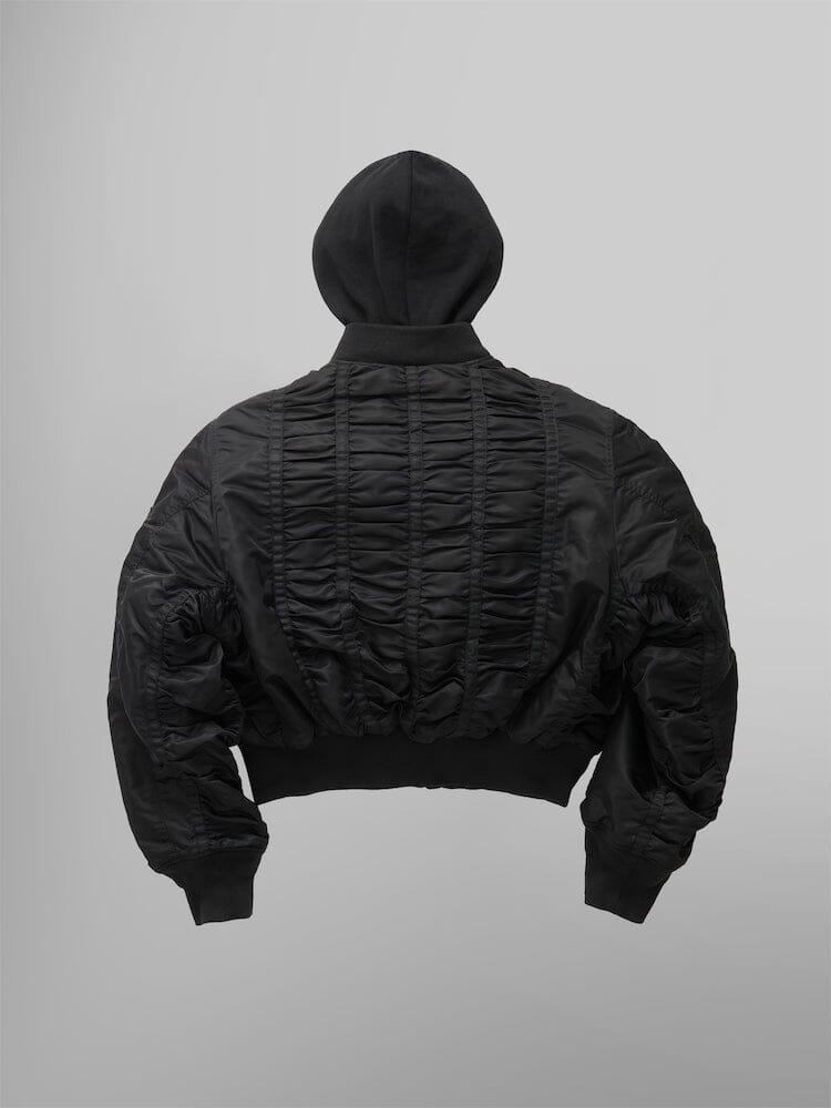 ALPHA X MADEME HOODED RUCHED MA-1 BOMBER JACKET OUTERWEAR Alpha Industries 