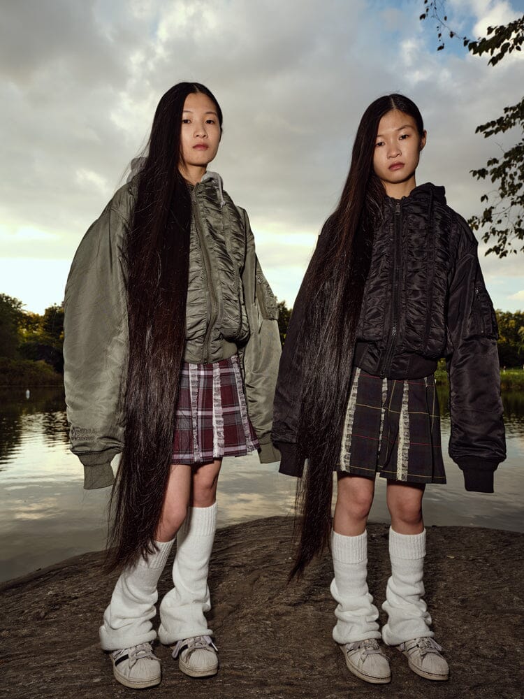 ALPHA X MADEME HOODED RUCHED MA-1 BOMBER JACKET OUTERWEAR Alpha Industries 