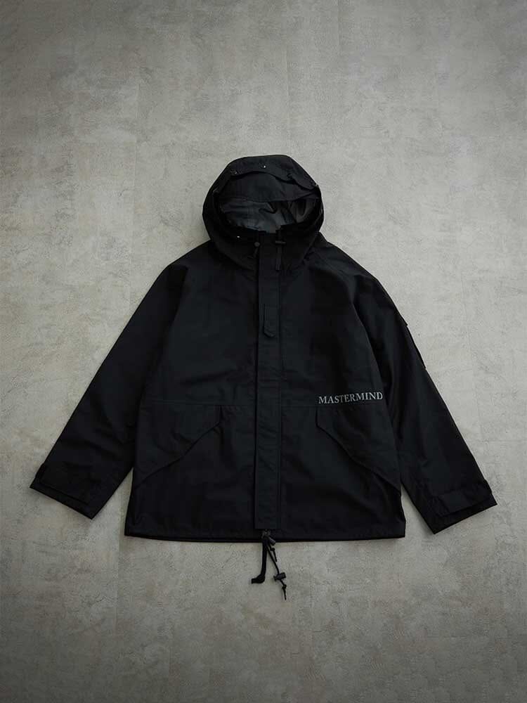 Alpha Industries MA-1 Nylon Hooded Jacket Black, Chest Text, Made in Japan.