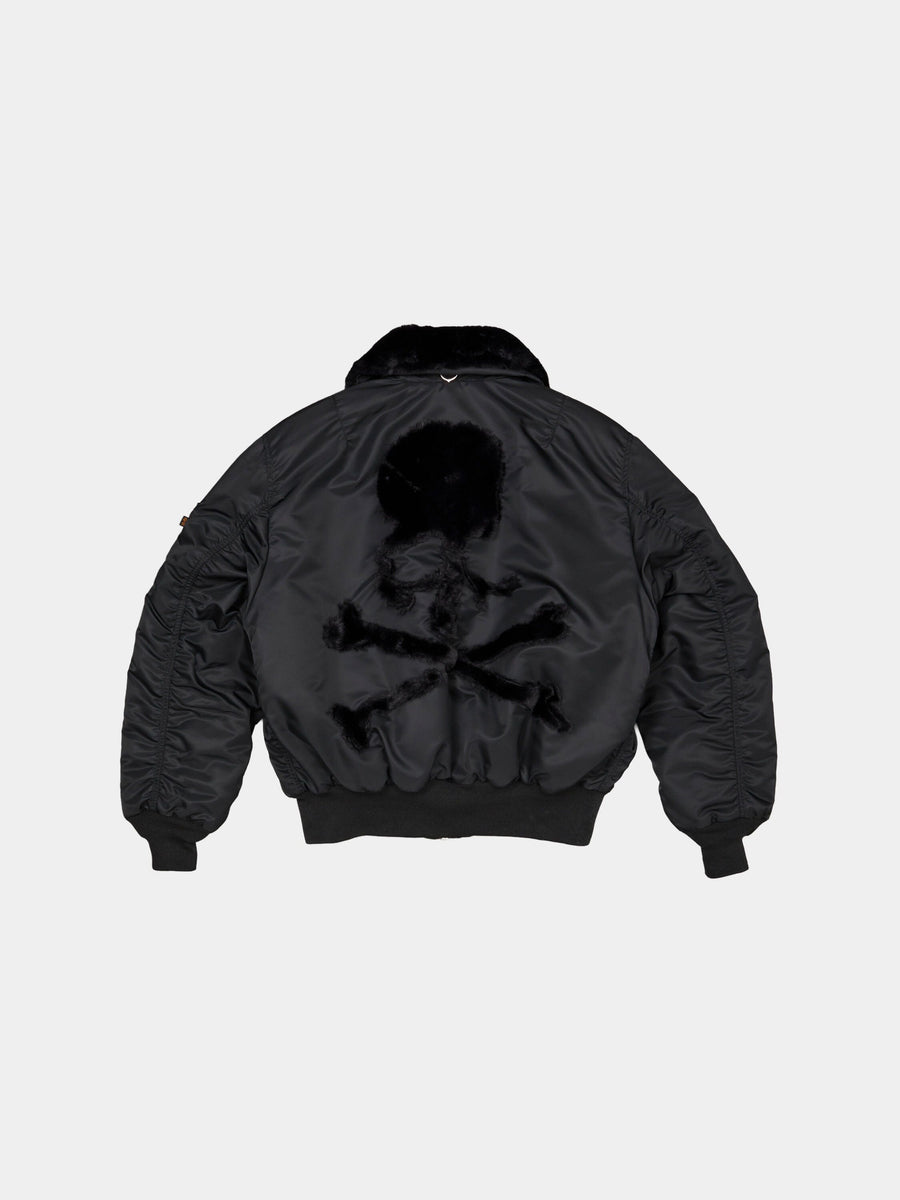 ALPHA X MASTERMIND REVERSIBLE FAUX MOUTON B-15 FLIGHT JACKET COLLAB Alpha Industries BLACK S 