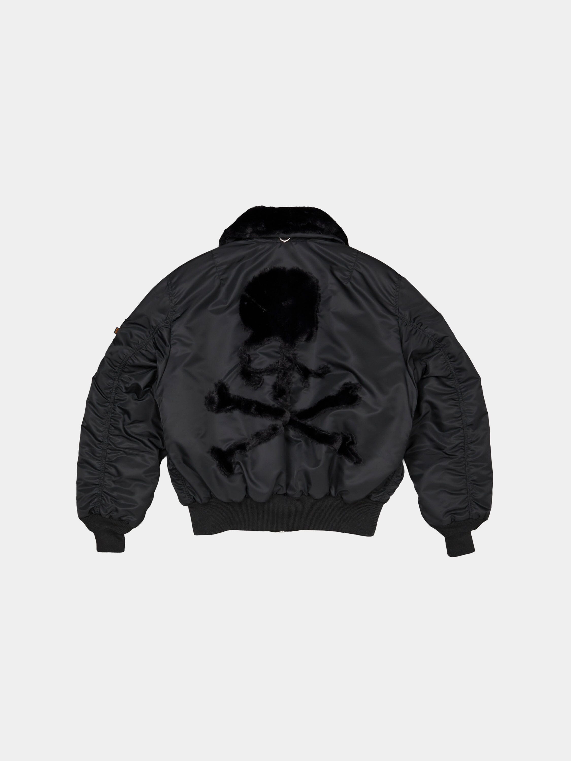 ALPHA X MASTERMIND REVERSIBLE FAUX MOUTON B-15 FLIGHT JACKET COLLAB Alpha Industries BLACK S 