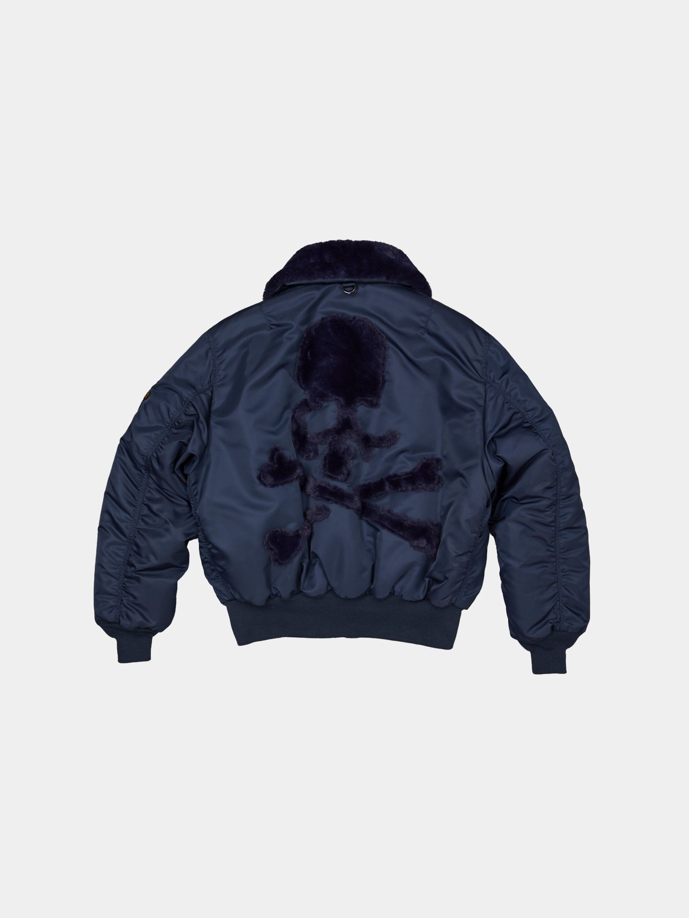 ALPHA X MASTERMIND REVERSIBLE FAUX MOUTON B-15 FLIGHT JACKET COLLAB Alpha Industries NEW NAVY S 