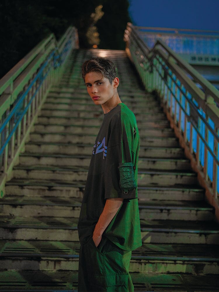 Alpha X Mastermind Tee, Alpha Industries, black cotton, short sleeves, crew neck.
