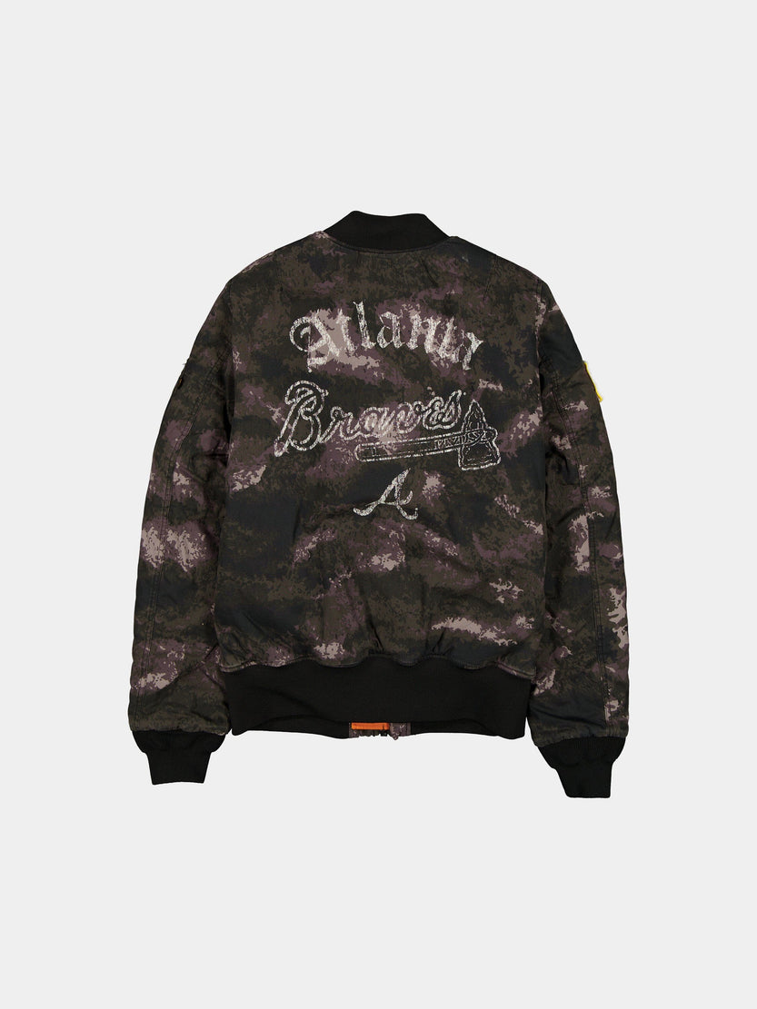 ATLANTA BRAVES X ALPHA X NEW ERA MA-1 BOMBER JACKET (BLACK CAMO) OUTERWEAR Alpha Industries 