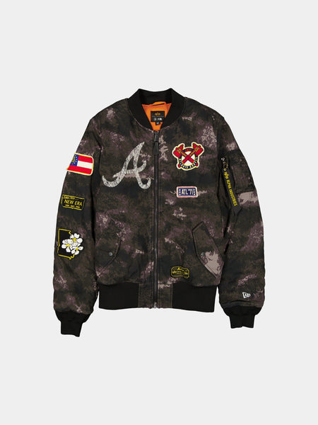 Atlanta Braves X Alpha X New Era MA-1 Bomber Jacket (Black Camo