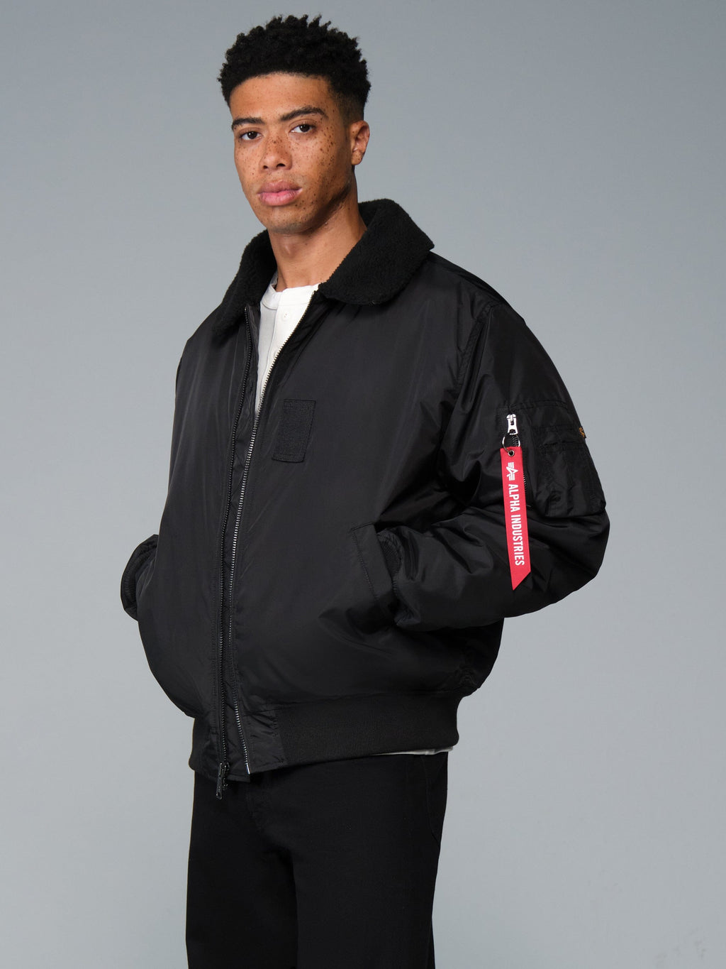 B-15 RELAXED FIT FLIGHT JACKET (OXFORD SC) - BLACK