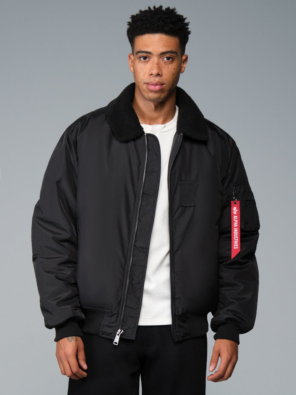 B-15 RELAXED FIT FLIGHT JACKET (OXFORD SC) - BLACK