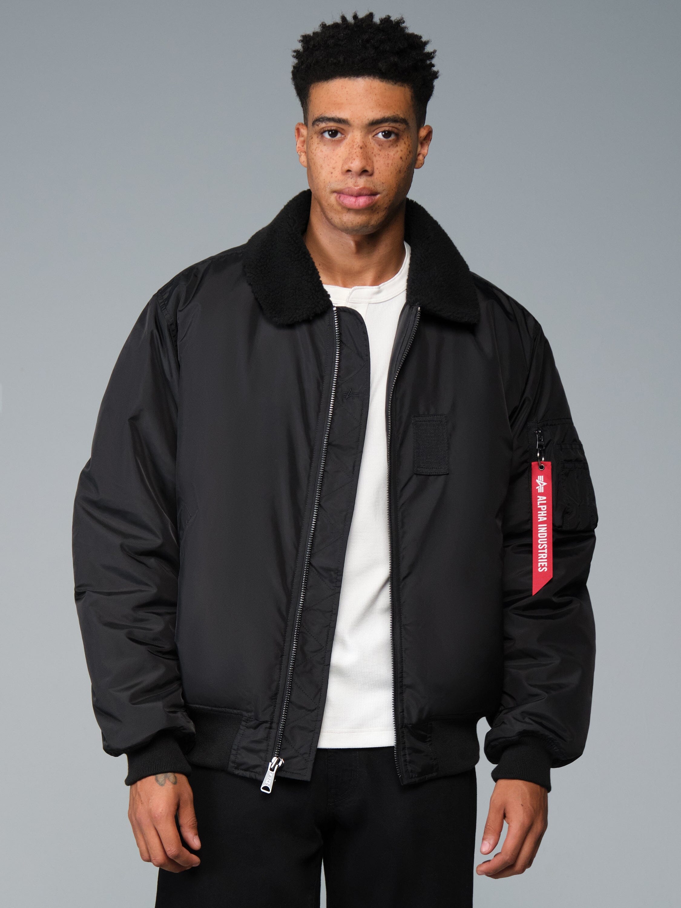 B-15 RELAXED FIT FLIGHT JACKET (OXFORD SC) - BLACK