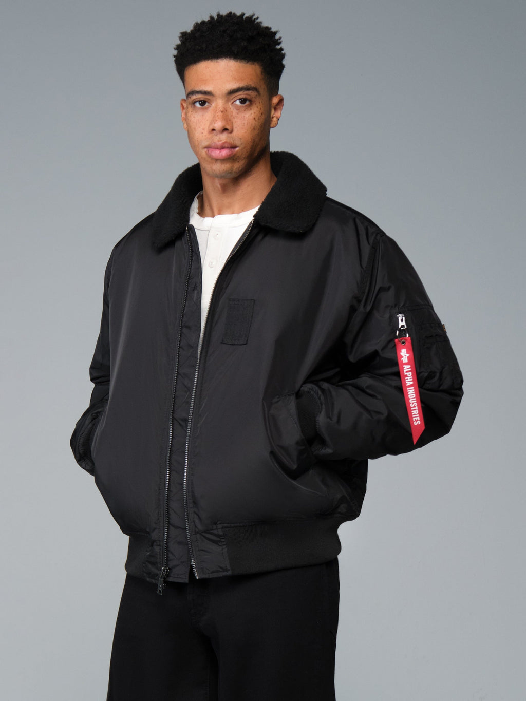 B-15 RELAXED FIT FLIGHT JACKET (OXFORD SC) - BLACK