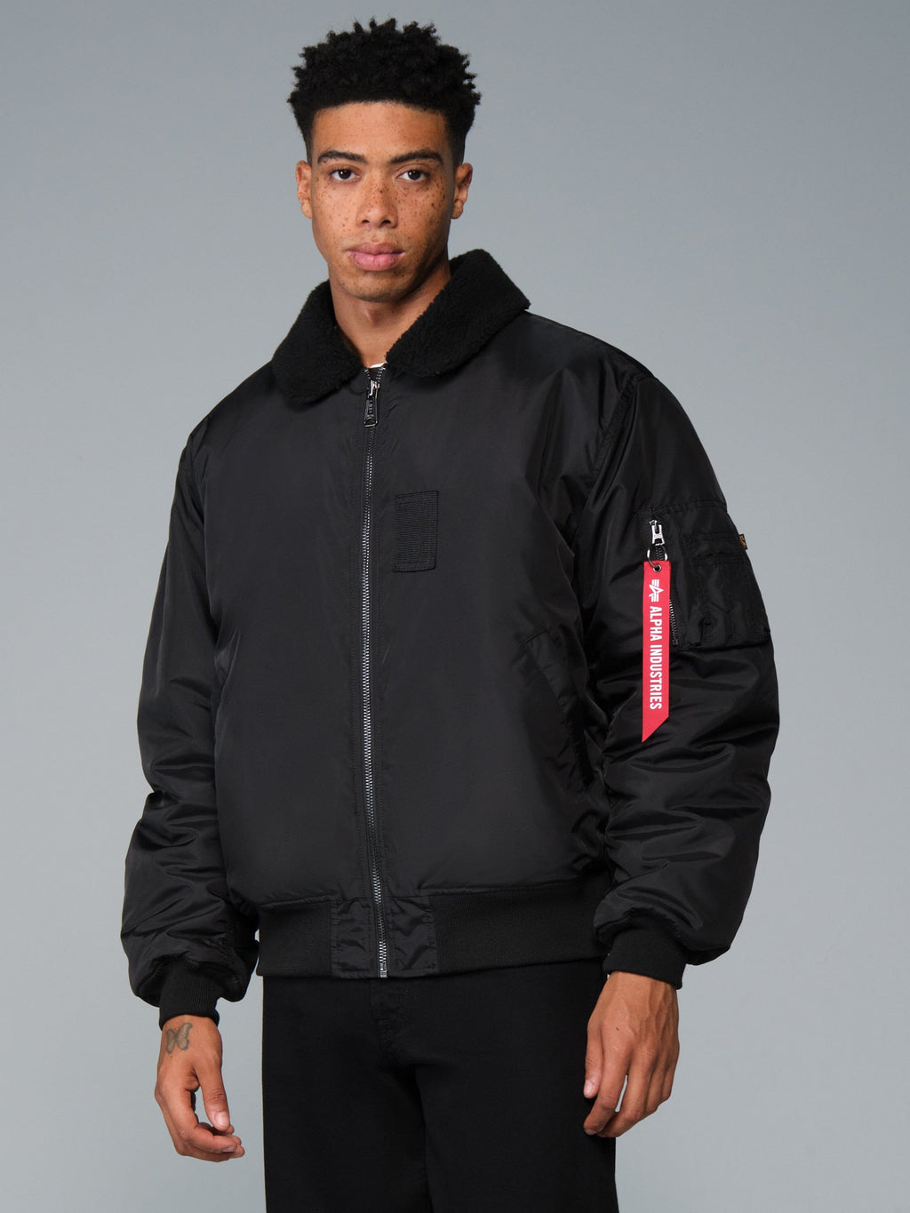 B-15 RELAXED FIT FLIGHT JACKET (OXFORD SC) - BLACK