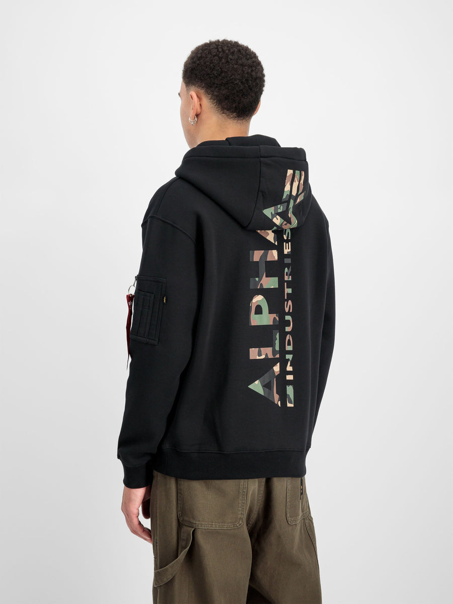 BACK PRINT HOODIE CAMO PRINT SWEATS Alpha Industries 