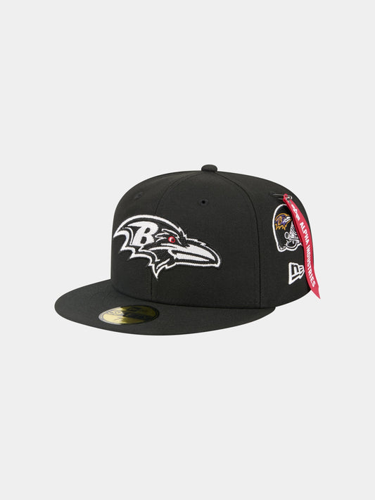 BALTIMORE RAVENS X ALPHA X NEW ERA 59FIFTY FITTED CAP ACCESSORY Alpha Industries BLACK 7 1/8 