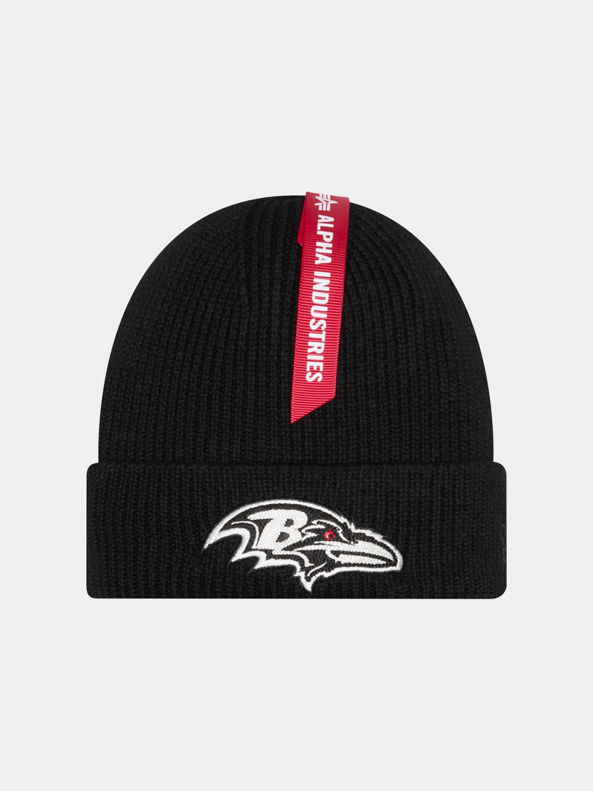 BALTIMORE RAVENS X ALPHA X NEW ERA SHORT CUFF BEANIE ACCESSORY Alpha Industries BLACK O/S 