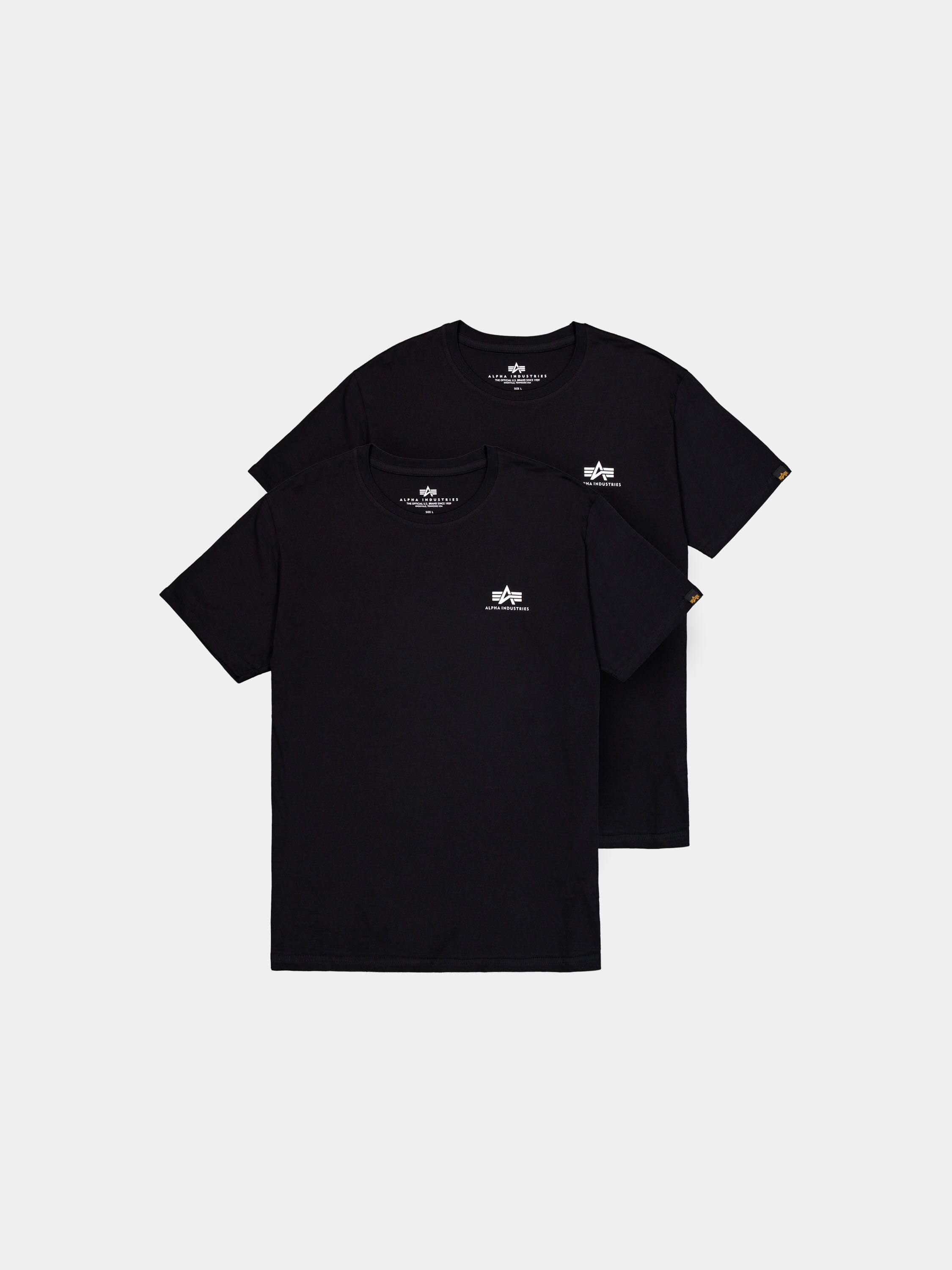 BASIC SMALL LOGO T-SHIRT 2 PACK T-SHIRT Alpha Industries BLACK XS 