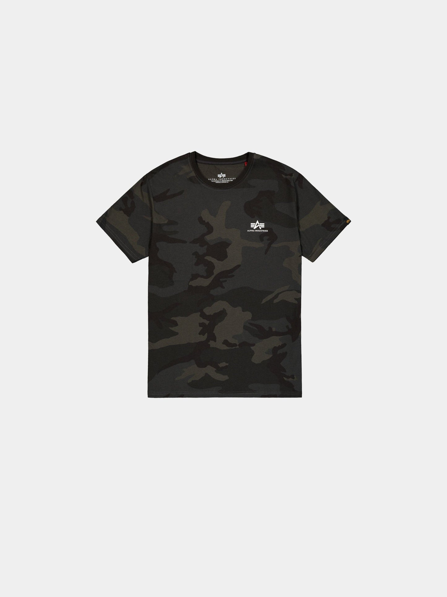 BASIC SMALL LOGO T-SHIRT CAMO T-SHIRT Alpha Industries BLACK WOODLAND CAMO XS 