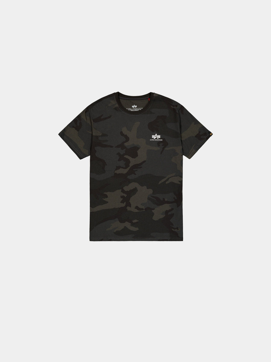 BASIC SMALL LOGO T-SHIRT CAMO T-SHIRT Alpha Industries BLACK WOODLAND CAMO XS 