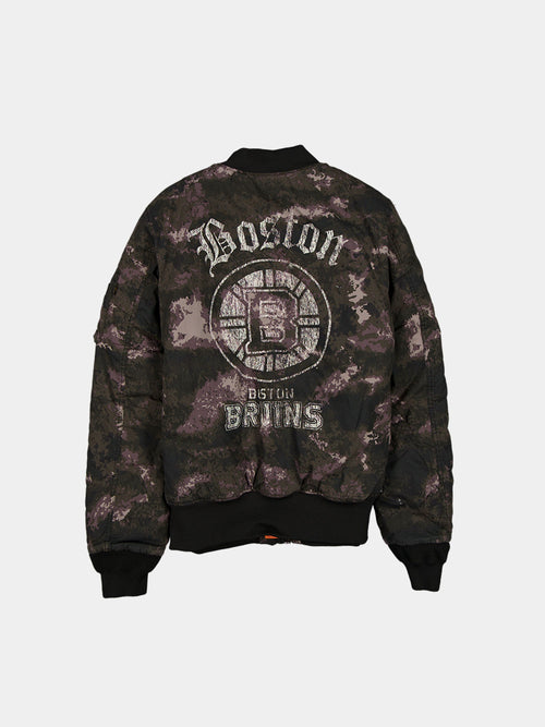BOSTON BRUINS X ALPHA X NEW ERA MA-1 BOMBER JACKET (BLACK CAMO) OUTERWEAR Alpha Industries 