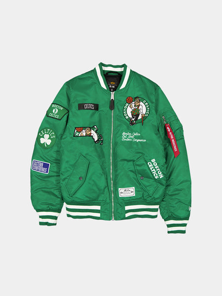 Boston Celtics X Alpha X New Era MA-1 Bomber Jacket (Kelly Green