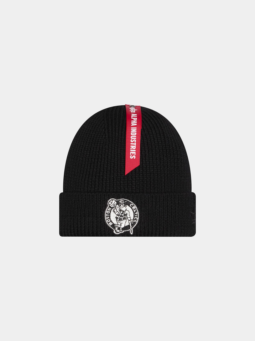 BOSTON CELTICS X ALPHA X NEW ERA SHORT CUFF BEANIE HAT Alpha Industries BLACK ONE SIZE 