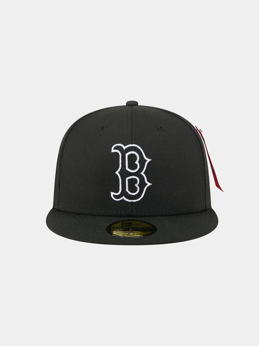BOSTON RED SOX X ALPHA X NEW ERA 59FIFTY FITTED CAP HAT NEW ERA BLACK 7 1/2 