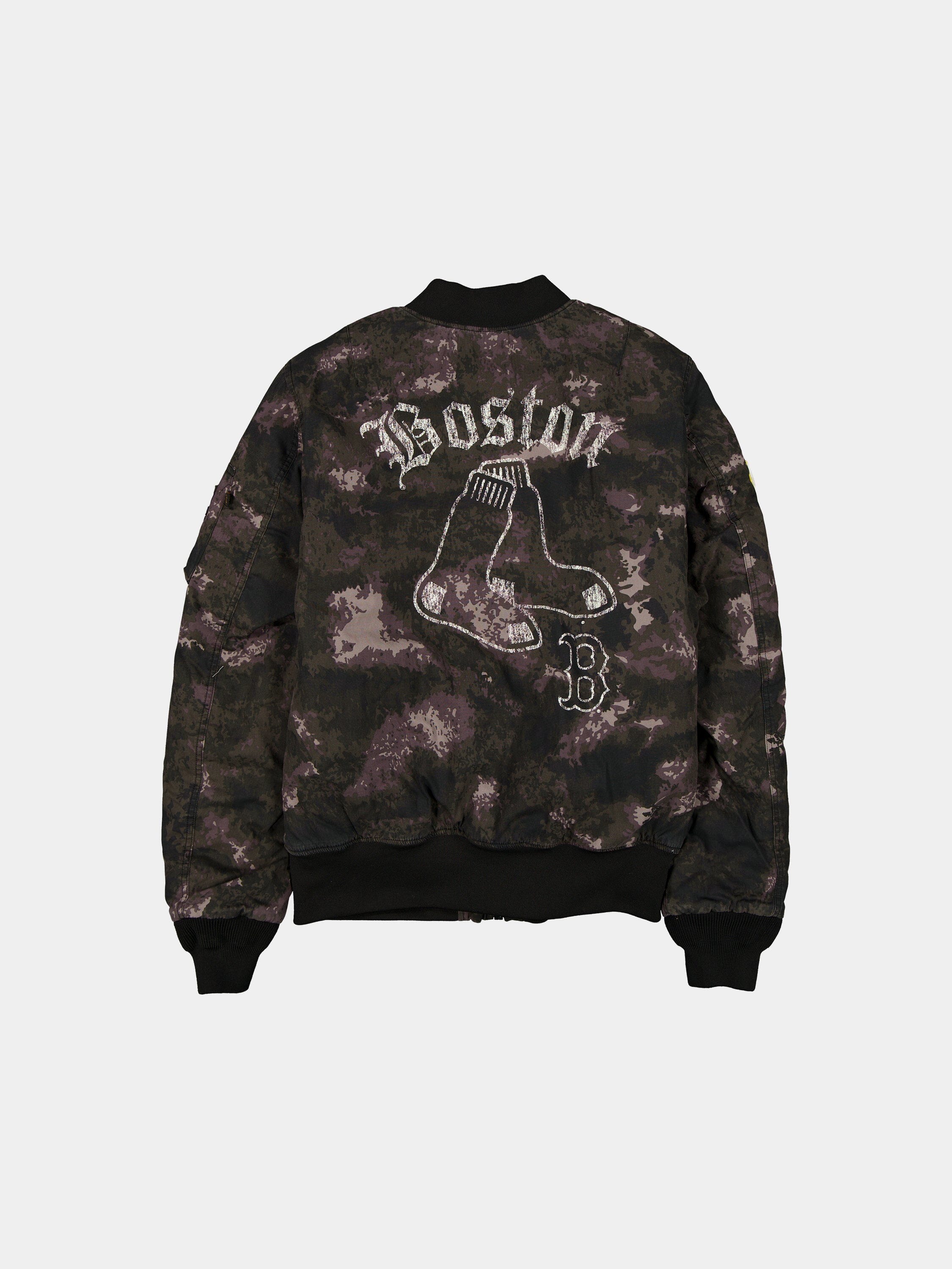 Boston Red Sox X Alpha X New Era MA-1 Bomber Jacket (Black Camo