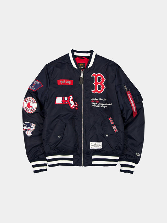 BOSTON RED SOX X ALPHA X NEW ERA MA-1 BOMBER JACKET OUTERWEAR Alpha Industries NAVY/WHITE S 