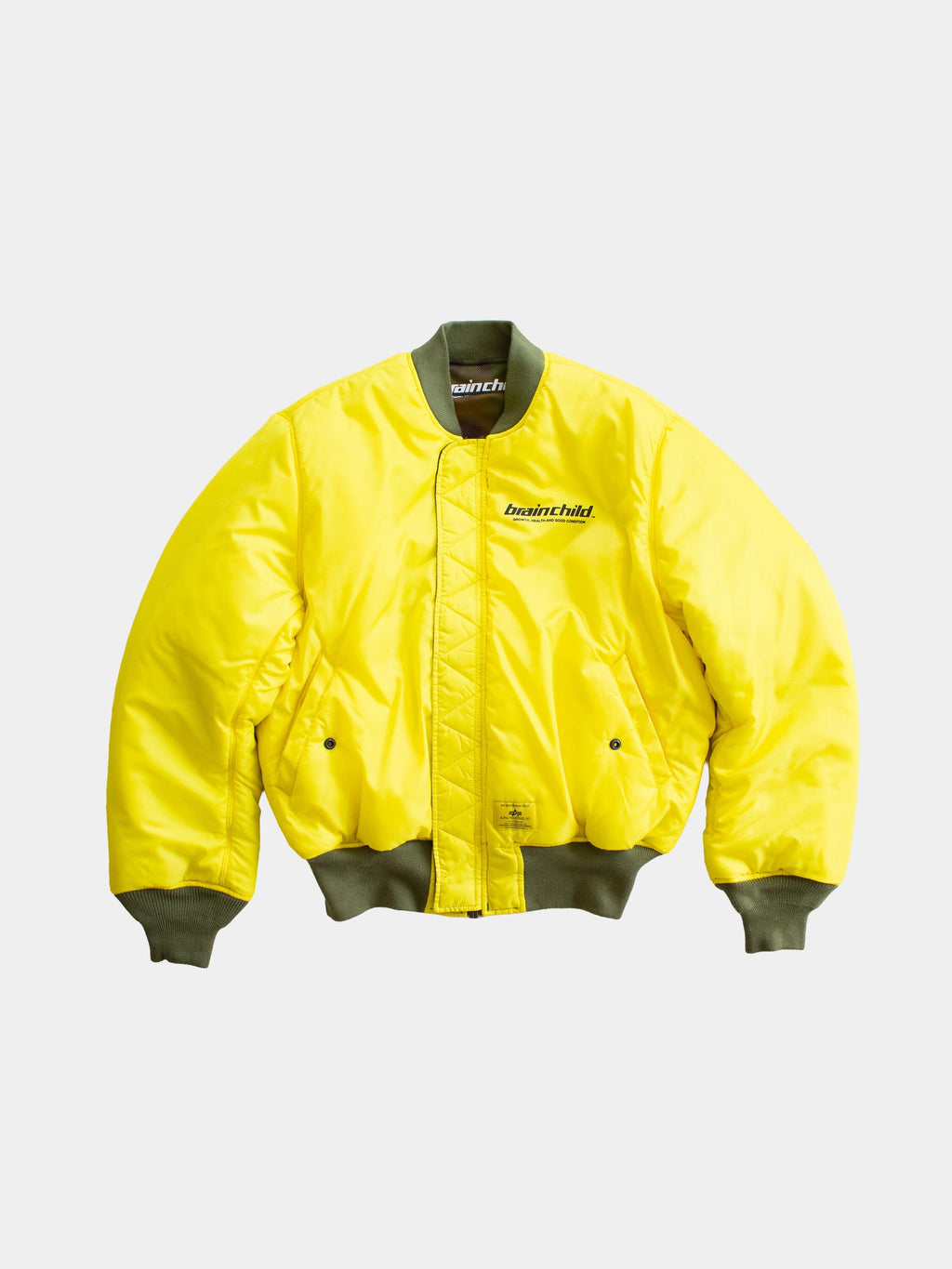 Brain Child x Alpha MA-1 Bomber Jacket - Reversed front, yellow liner