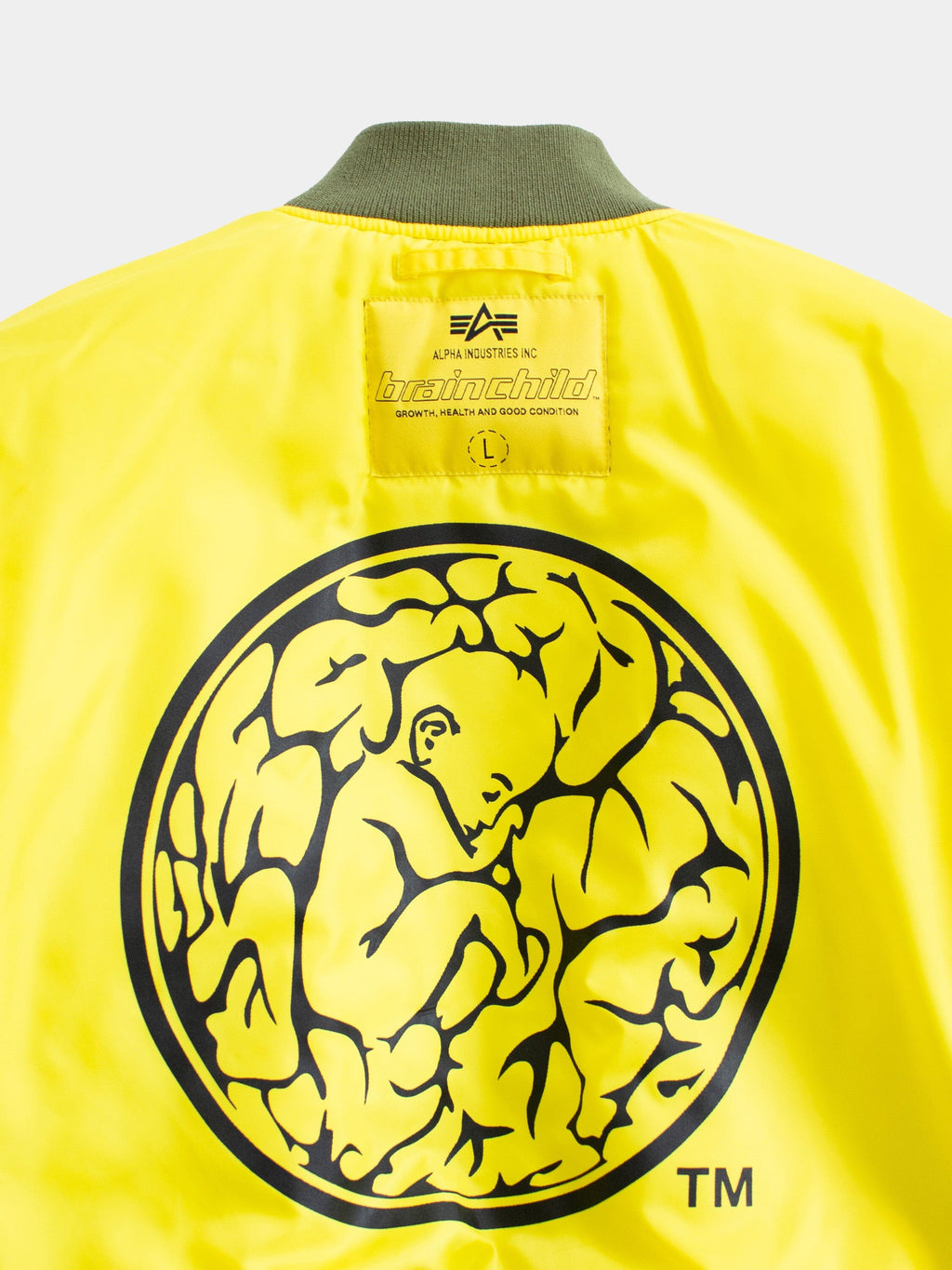 Brain Child x Alpha MA-1 Bomber Jacket - Detail: liner back logo